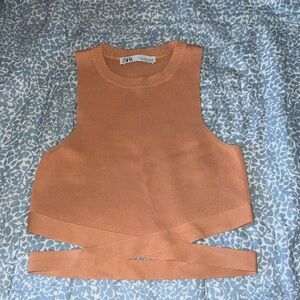 orange knit tank